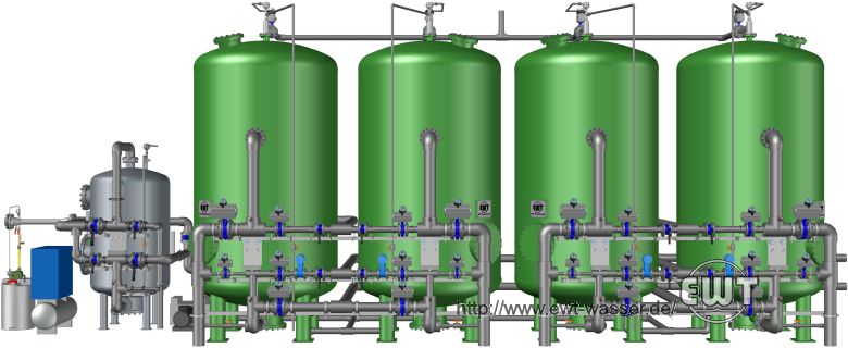 Media filter plant for removal of iron and manganese.