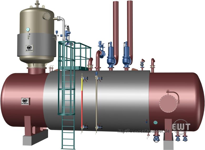 deaerator with boiler feed water tank